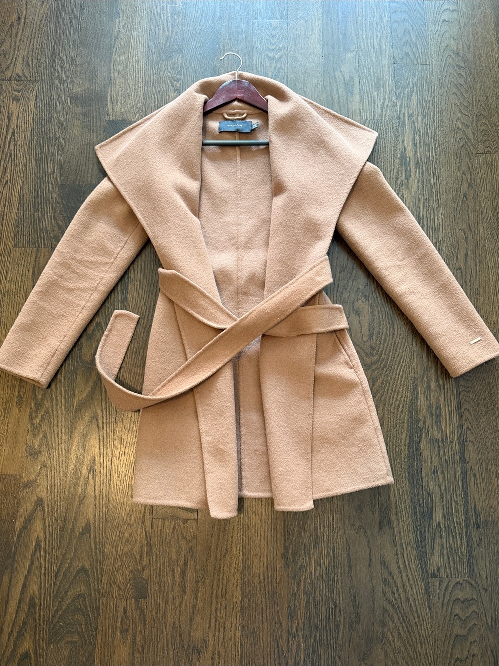 Women’s Tahari Belted Wool-Blend Wrap Coat - Blush